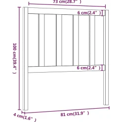vidaXL Tête de lit Blanc 81x4x100 cm Bois massif de pin 817716