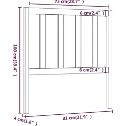 vidaXL Tête de lit Blanc 81x4x100 cm Bois massif de pin 817716