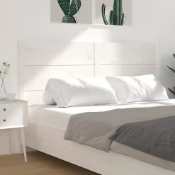 vidaXL Tête de lit Blanc 146x4x100 cm Bois massif de pin 818721