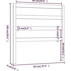 vidaXL Tête de lit Blanc 95x4x100 cm Bois massif de pin822233