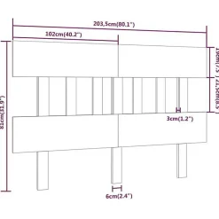 vidaXL Tête de lit Blanc 203,5x3x81 cm Bois massif de pin 819141