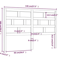 vidaXL Tête de lit Blanc 146x4x100 cm Bois massif de pin