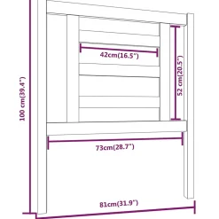 vidaXL Tête de lit Blanc 81x4x100 cm Bois massif de pin 818796