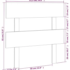 vidaXL Tête de lit Blanc 93,5x3x81 cm Bois massif de pin 819051
