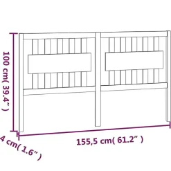 vidaXL Tête de lit Blanc 155,5x4x100 cm Bois massif de pin 818576