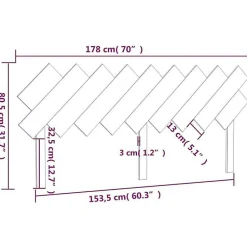 vidaXL Tête de lit Blanc 178x3x80,5 cm Bois massif de pin 819236