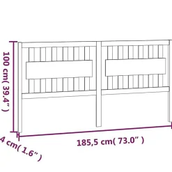 vidaXL Tête de lit Blanc 185,5x4x100 cm Bois massif de pin 818586