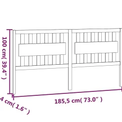 vidaXL Tête de lit Blanc 185,5x4x100 cm Bois massif de pin 818586