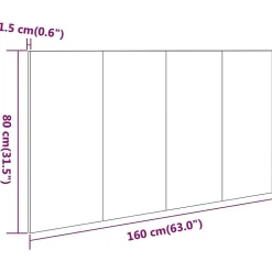 vidaXL Tête de lit Chêne fumé 160x1,5x80 cm Bois d'ingénierie 816973