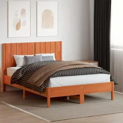 vidaXL Tête de lit cire marron 135 cm bois massif de pin 844343