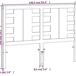 vidaXL Tête de lit cire marron 135 cm bois massif de pin 844333