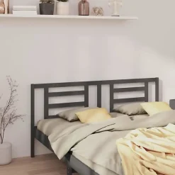 vidaXL Tête de lit Gris 186x4x100 cm Bois de pin massif 818837