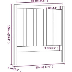 vidaXL Tête de lit Gris 95x4x100 cm Bois massif de pin822239