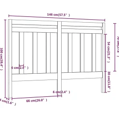 vidaXL Tête de lit Gris 146x4x100 cm Bois massif de pin 817792
