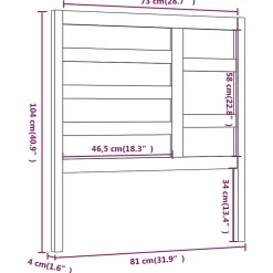 vidaXL Tête de lit Gris 81x4x104 cm Bois massif de pin 818117