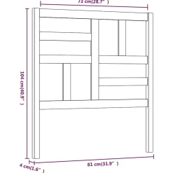 vidaXL Tête de lit Gris 81x4x104 cm Bois massif de pin 818167