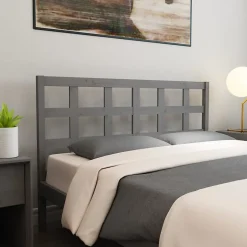 vidaXL Tête de lit Gris 156x4x100 cm Bois massif de pin 817897
