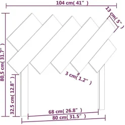 vidaXL Tête de lit Gris 104x3x80,5 cm Bois massif de pin 819207