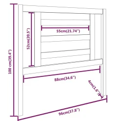 vidaXL Tête de lit Gris 96x4x100 cm Bois massif de pin 818802