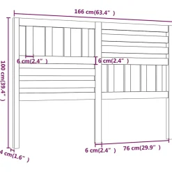 vidaXL Tête de lit Gris 166x4x100 cm Bois massif de pin