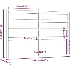 vidaXL Tête de lit Gris 166x4x100 cm Bois massif de pin 817652