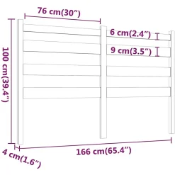 vidaXL Tête de lit Gris 166x4x100 cm Bois massif de pin 818432