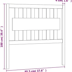 vidaXL Tête de lit Marron miel 95,5x4x100 cm Bois massif de pin 818553