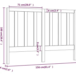vidaXL Tête de lit Marron miel 156x4x100 cm Bois massif de pin 817698