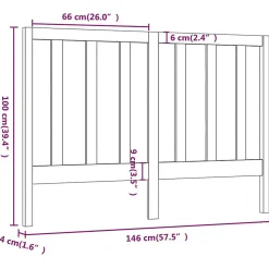 vidaXL Tête de lit Marron miel 146x4x100 cm Bois massif de pin 817693