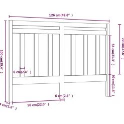 vidaXL Tête de lit Marron miel 126x4x100 cm Bois massif de pin 817783