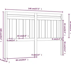 vidaXL Tête de lit Marron miel 146x4x100 cm Bois massif de pin 814097
