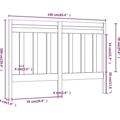 vidaXL Tête de lit Marron miel 166x4x100 cm Bois massif de pin 817803