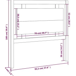 vidaXL Tête de lit Marron miel 95,5x4x100 cm Bois massif de pin 817923