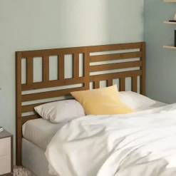 vidaXL Tête de lit Marron miel, 141x4x100 cm Bois massif de pin