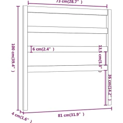vidaXL Tête de lit Marron miel 81x4x100 cm Bois massif de pin 817618