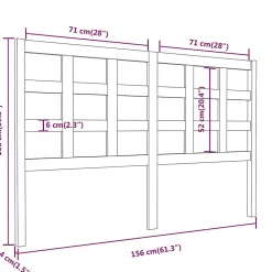 vidaXL Tête de lit Marron miel 156x4x100 cm Bois massif de pin 817898