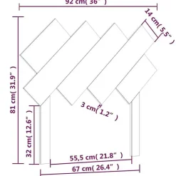 vidaXL Tête de lit Marron miel 92x3x81 cm Bois massif de pin 819203
