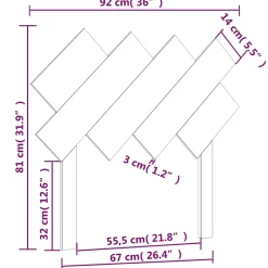 vidaXL Tête de lit Marron miel 92x3x81 cm Bois massif de pin 819203