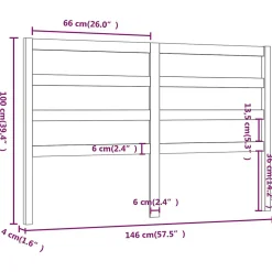 vidaXL Tête de lit Marron miel 146x4x100 cm Bois massif de pin 817643