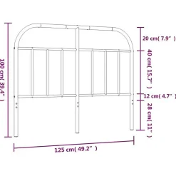 vidaXL Tête de lit métal blanc 120 cm 353715