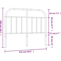 vidaXL Tête de lit métal blanc 120 cm 353715