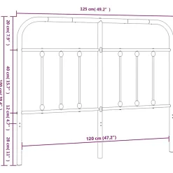 vidaXL Tête de lit métal blanc 120 cm 352658