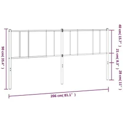 vidaXL Tête de lit métal blanc 200 cm 352567