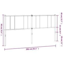 vidaXL Tête de lit métal blanc 200 cm 352567