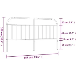vidaXL Tête de lit métal blanc 180 cm 353720