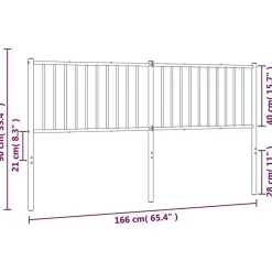 vidaXL Tête de lit métal blanc 160 cm 350966