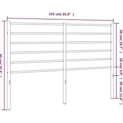 vidaXL Tête de lit métal noir 135 cm 352351