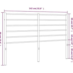 vidaXL Tête de lit métal noir 135 cm 352351