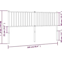 vidaXL Tête de lit métal noir 160 cm 350899