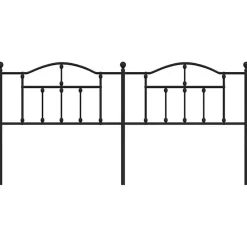 vidaXL Tête de lit métal noir 200 cm 353477